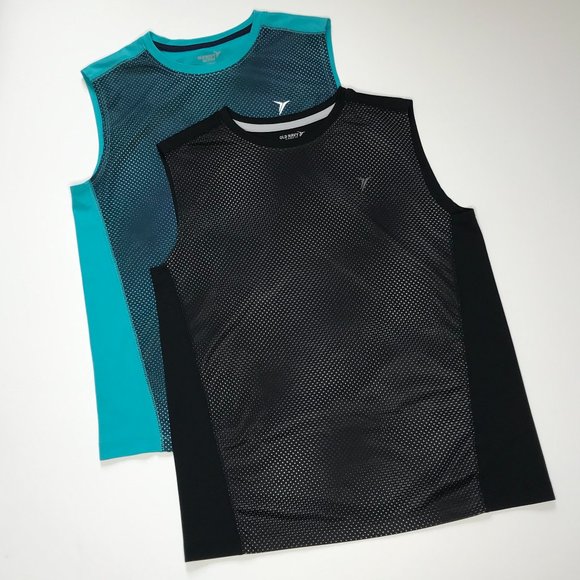 Old Navy Other - 2 Boys Sleeveless Active Tops | Black & Teal | Large